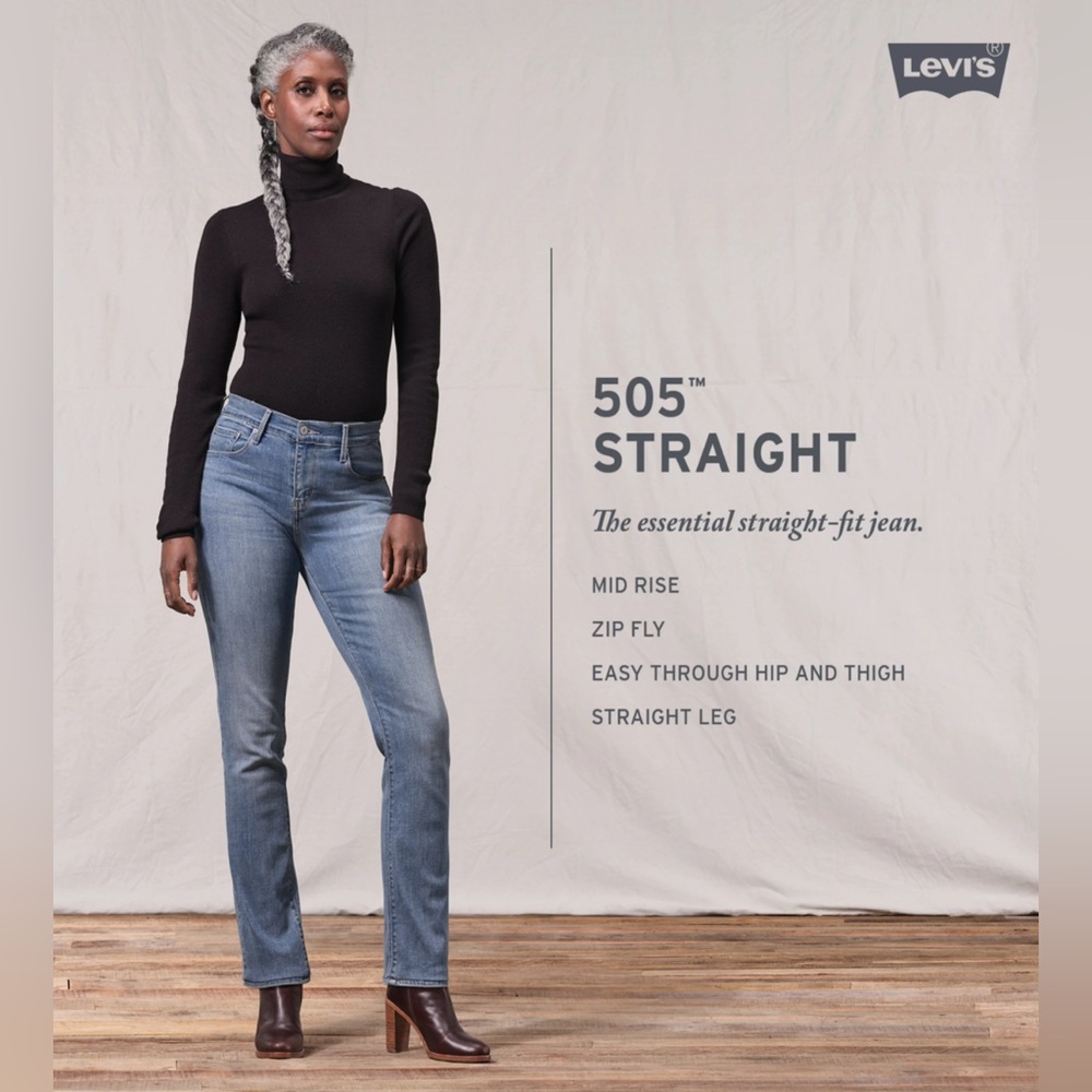 Levi’s 505 straight leg jeans 
Size 10